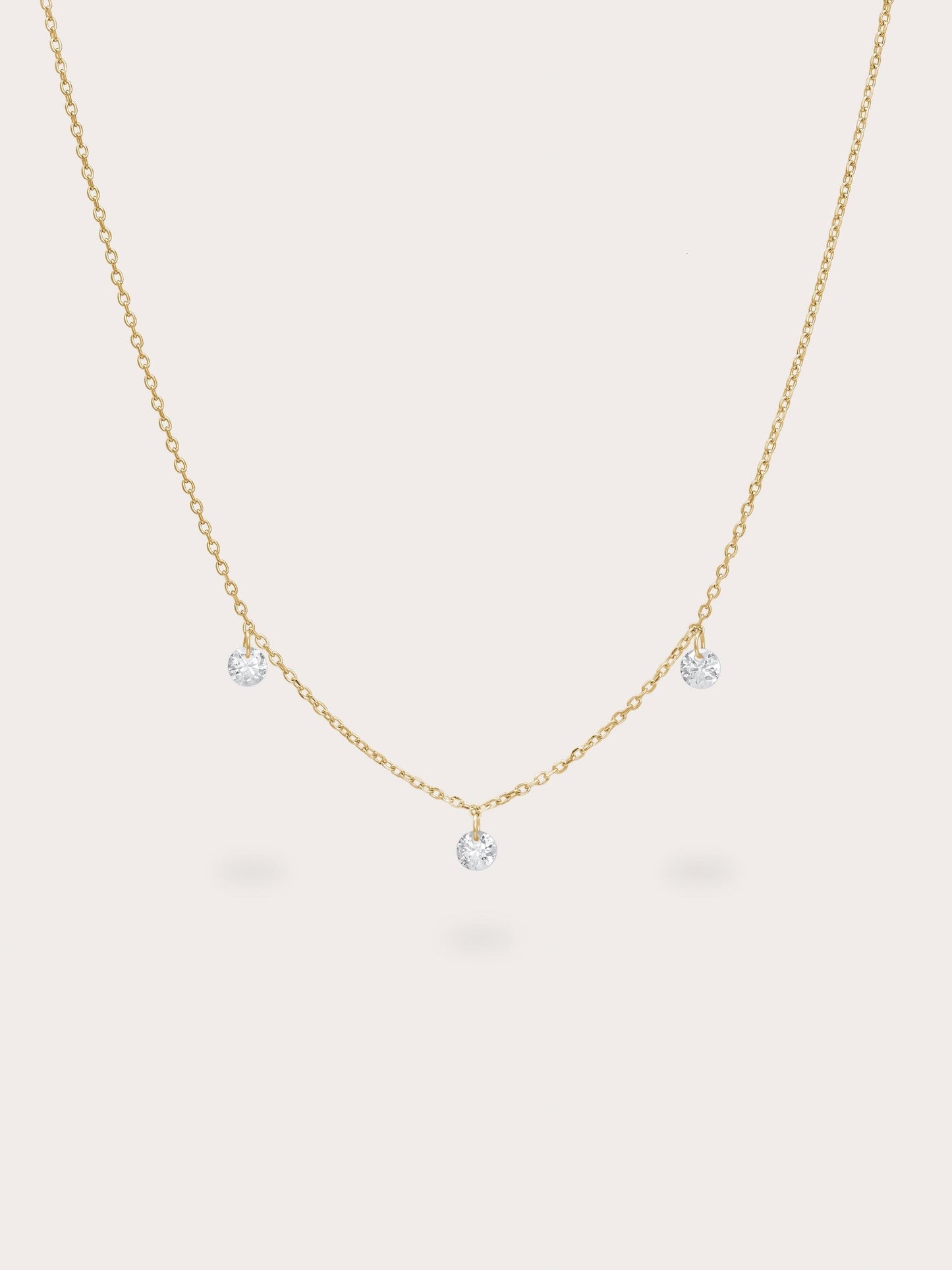 Floating Moissanite Trio Necklace