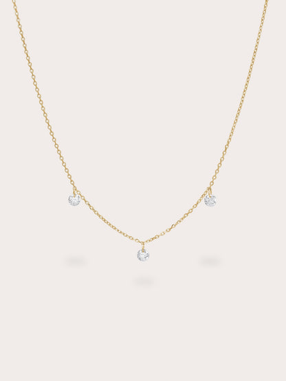 Floating Mois Trio Necklace 18K Gold (1) – Mondays Made Flower & Birthstone Jewelry Singapore