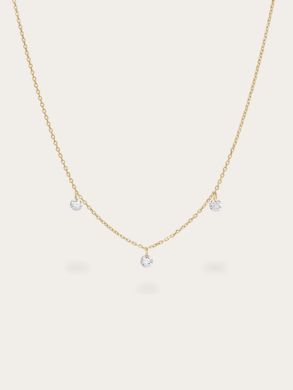 Floating Moissanite Trio Necklace