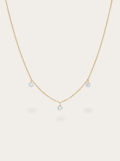 Floating Moissanite Trio Necklace