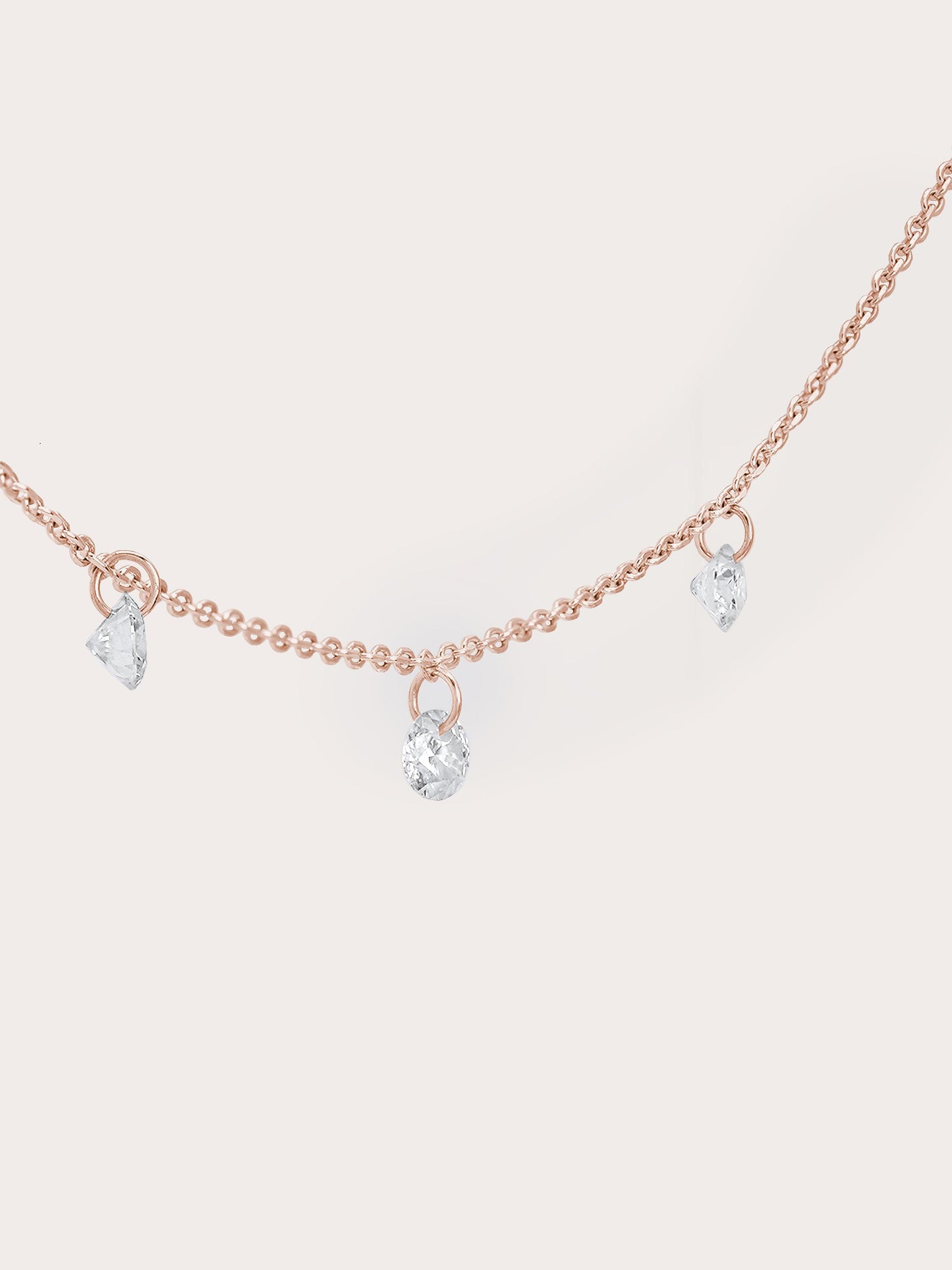 Floating Moissanite Trio Necklace