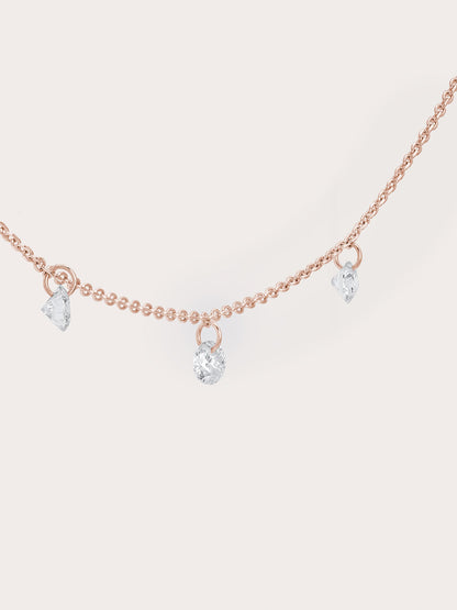 Floating Mois Trio Necklace 18K Rose Gold (2) – Mondays Made Flower & Birthstone Jewelry Singapore