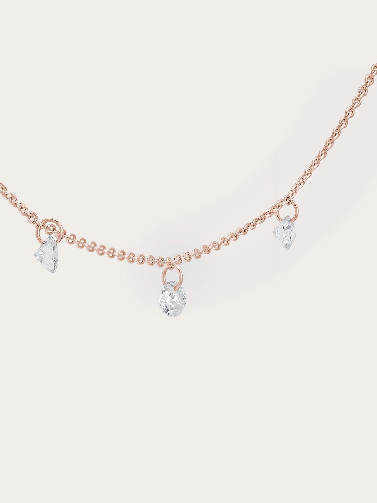 Floating Moissanite Trio Necklace