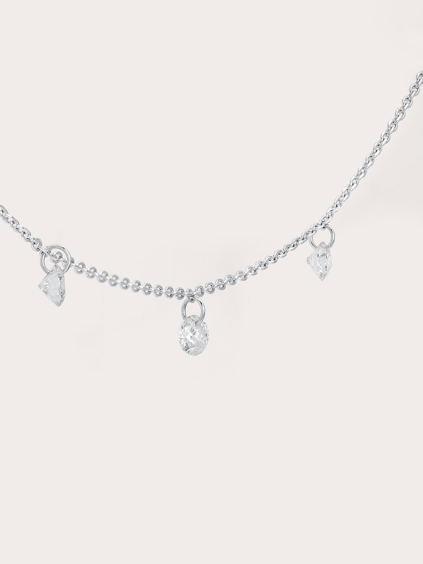 Floating Moissanite Trio Necklace