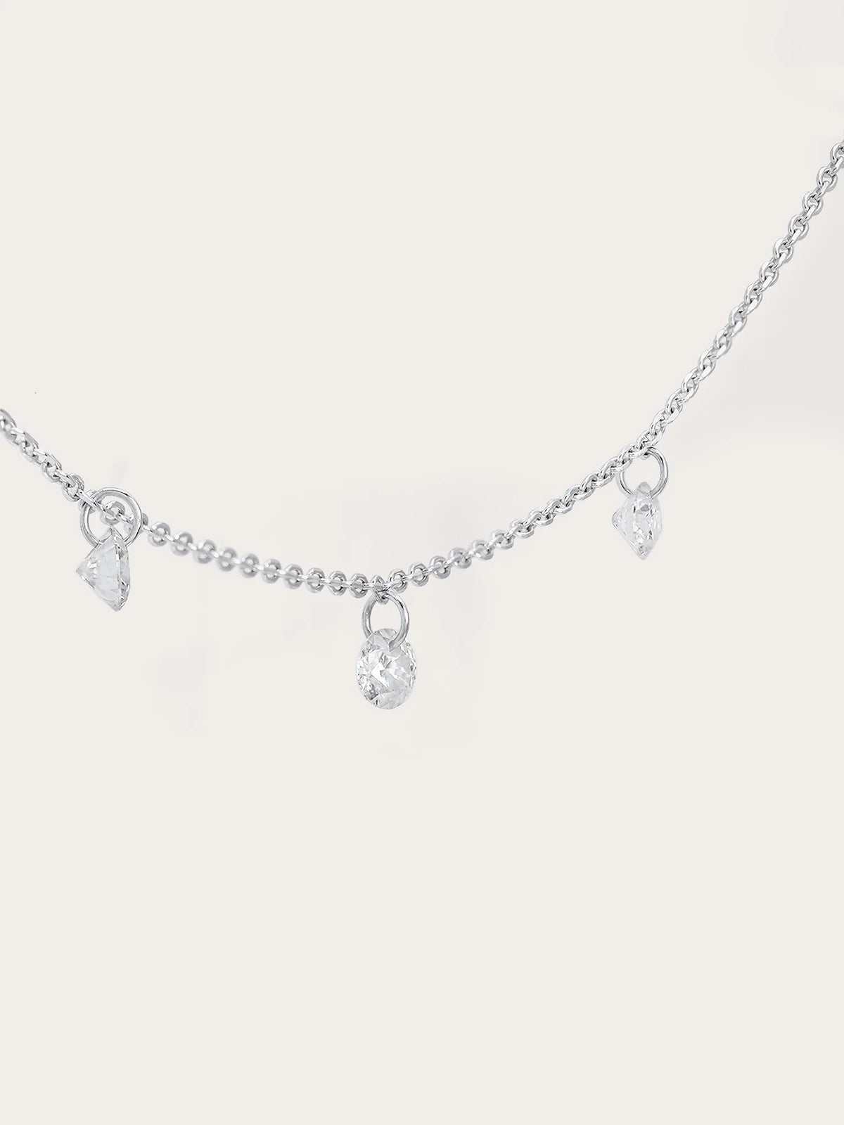 Floating Moissanite Trio Necklace