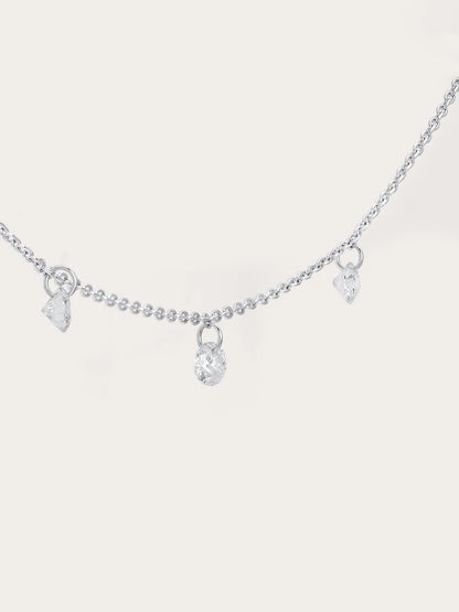 Floating Moissanite Trio Necklace
