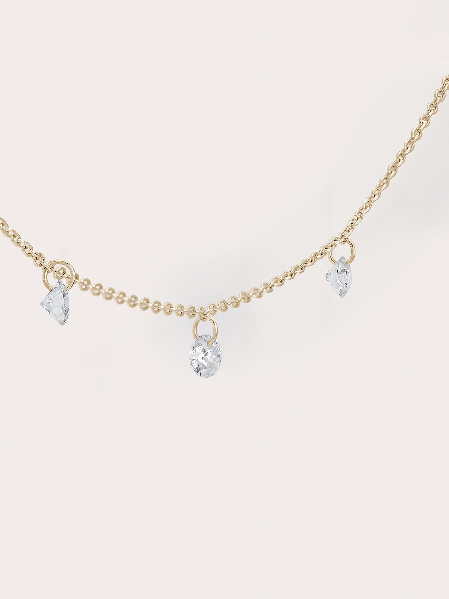 Floating Moissanite Trio Necklace