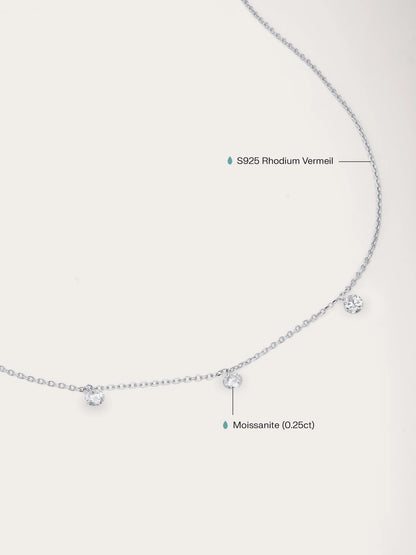 Floating Moissanite Trio Necklace