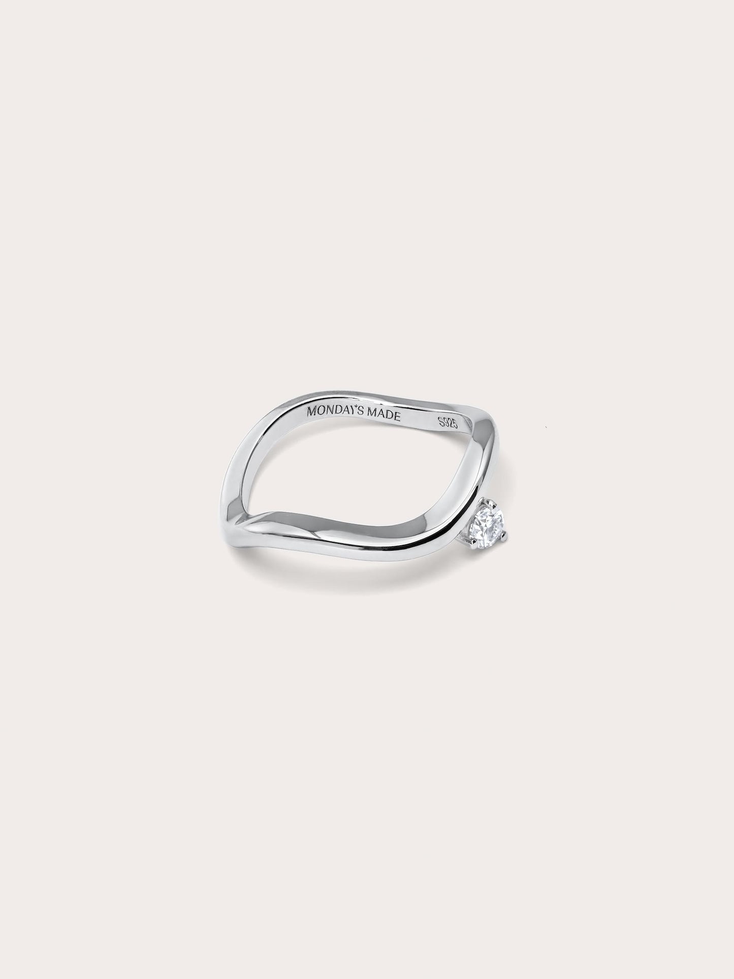 Floating Moissanite Wave Ring