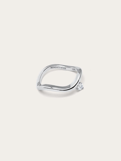 Floating Moissanite Wave Ring