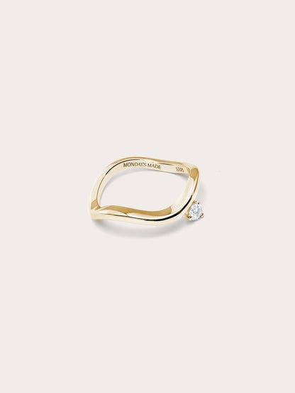 Floating Mois Wave Ring Down 18K Gold – Mondays Made Flower & Birthstone Jewelry Singapore