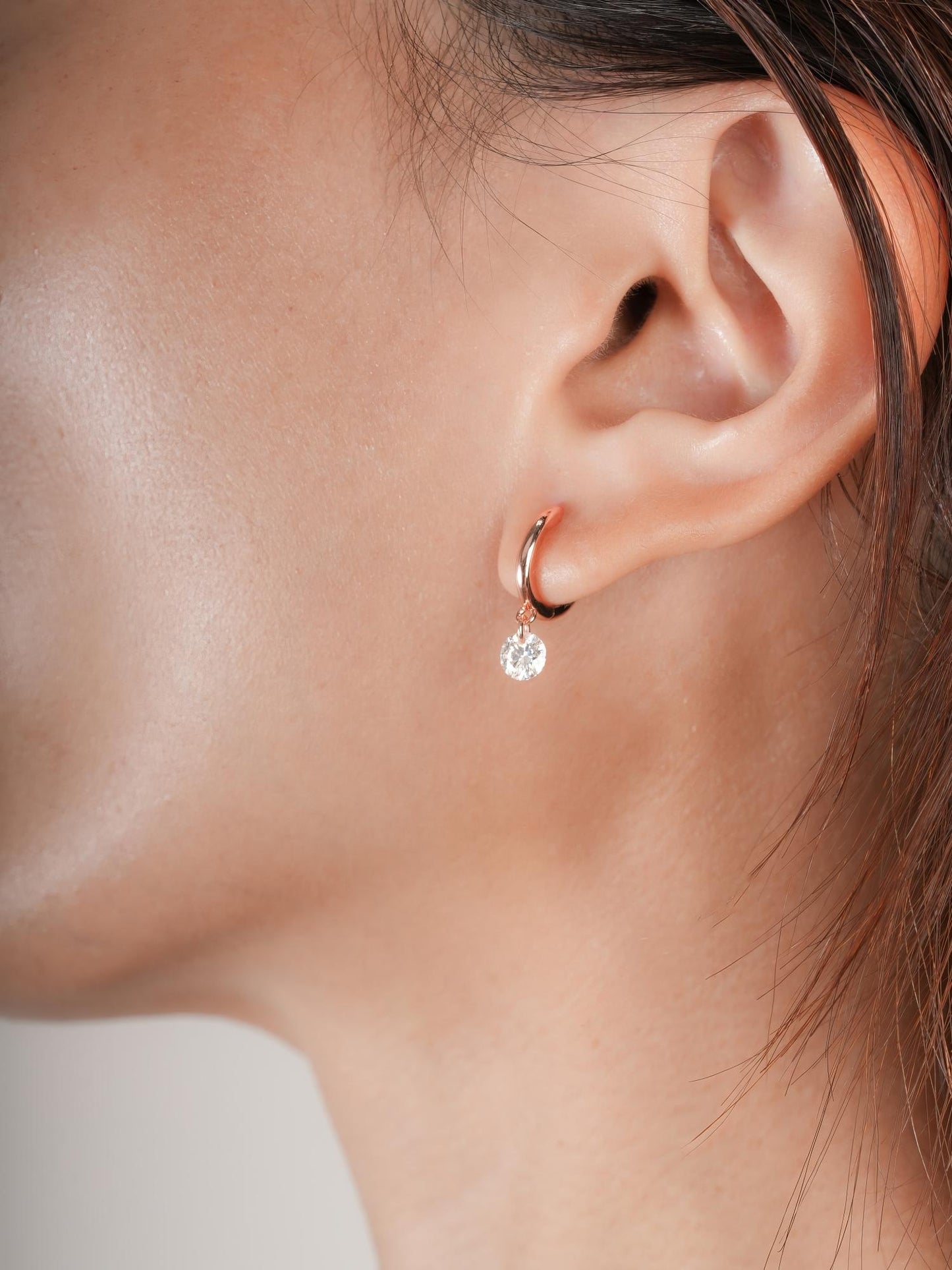 Floating Moissanite Huggie Earrings