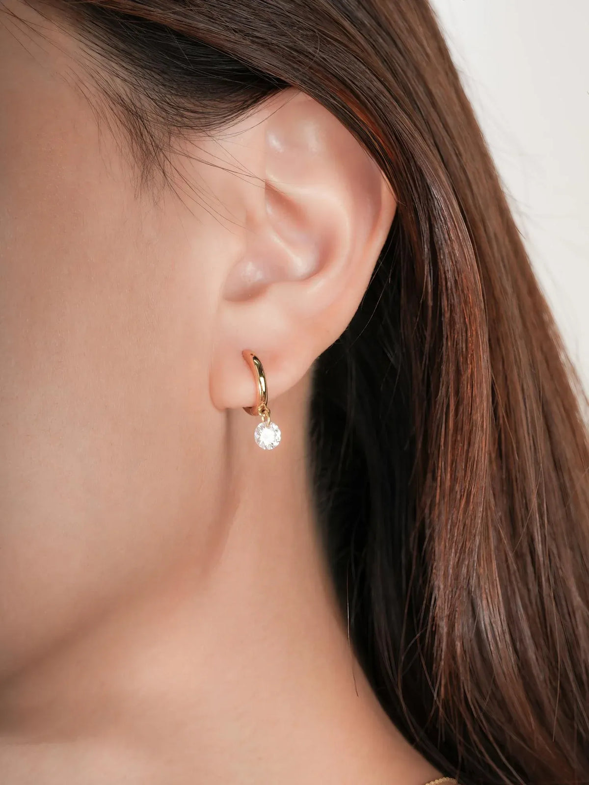 Floating Moissanite Huggie Earrings