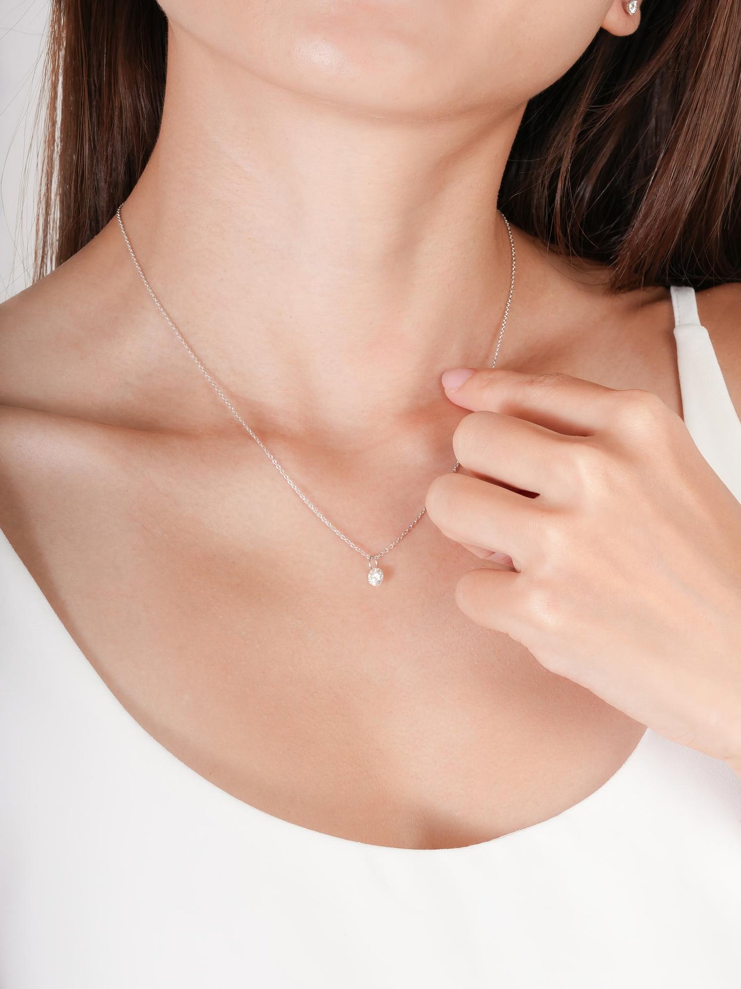 Floating Moissanite Necklace (0.5ct)