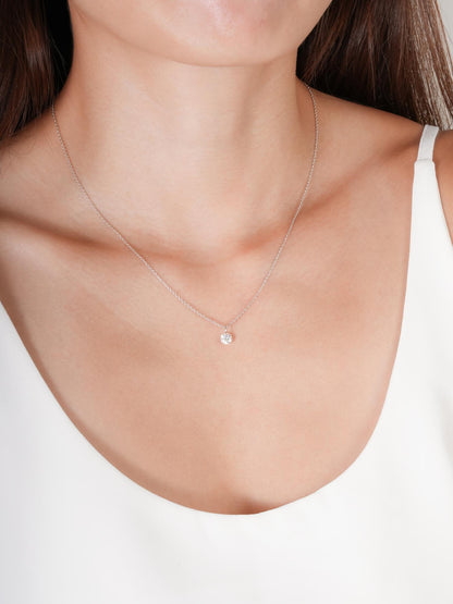 Floating Moissanite Necklace 0.5ct S925 Silver Rhodium (3) – Mondays Made Flower & Birthstone Jewelry Singapore