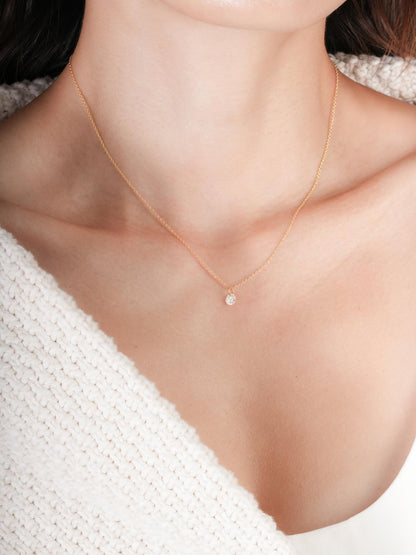 Floating Moissanite Necklace 0.5ct 18K Gold (3) – Mondays Made Flower & Birthstone Jewelry Singapore