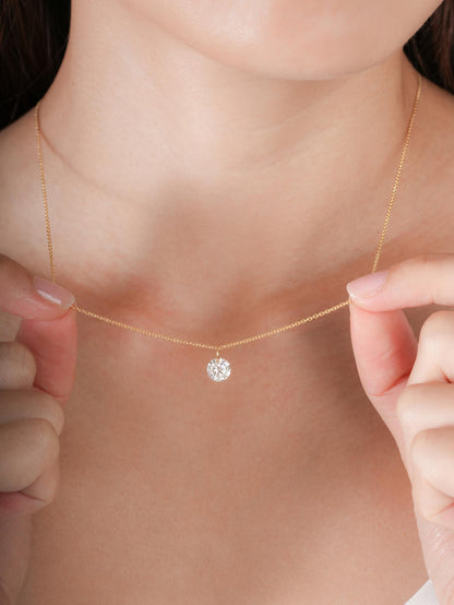 Floating Moissanite Necklace 1ct 18K Gold (1) – Mondays Made Flower & Birthstone Jewelry Singapore