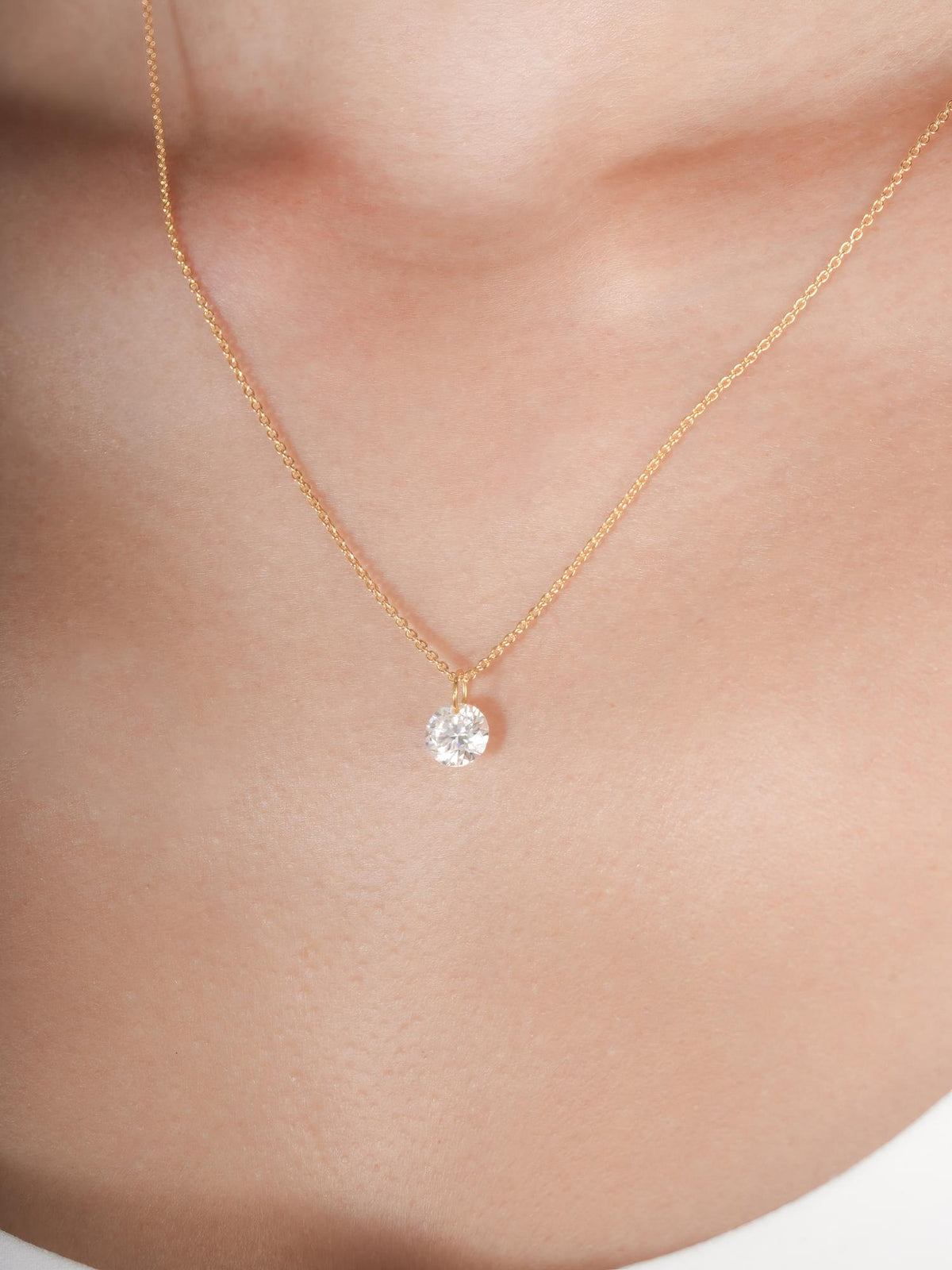 Floating Moissanite Necklace 1ct 18K Gold (3) – Mondays Made Flower & Birthstone Jewelry Singapore