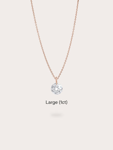 Floating Moissanite Necklace 18K Rose Gold (4) – Mondays Made Flower & Birthstone Jewelry Singapore