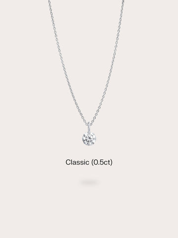 Floating Moissanite Necklace S925 Silver Rhodium (1) – Mondays Made Flower & Birthstone Jewelry Singapore