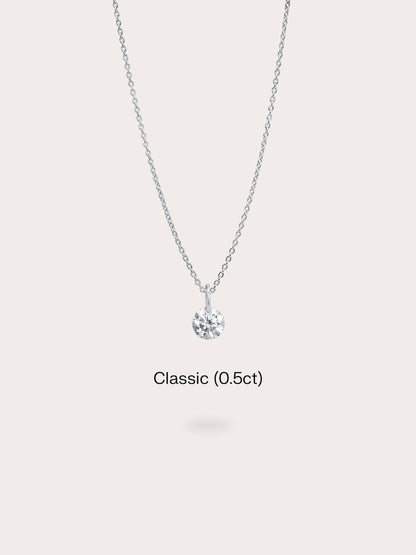Floating Moissanite Necklace S925 Silver Rhodium (1) – Mondays Made Flower & Birthstone Jewelry Singapore