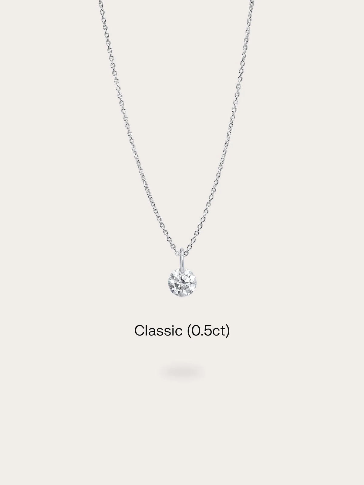 Floating Moissanite Necklace (0.5ct)