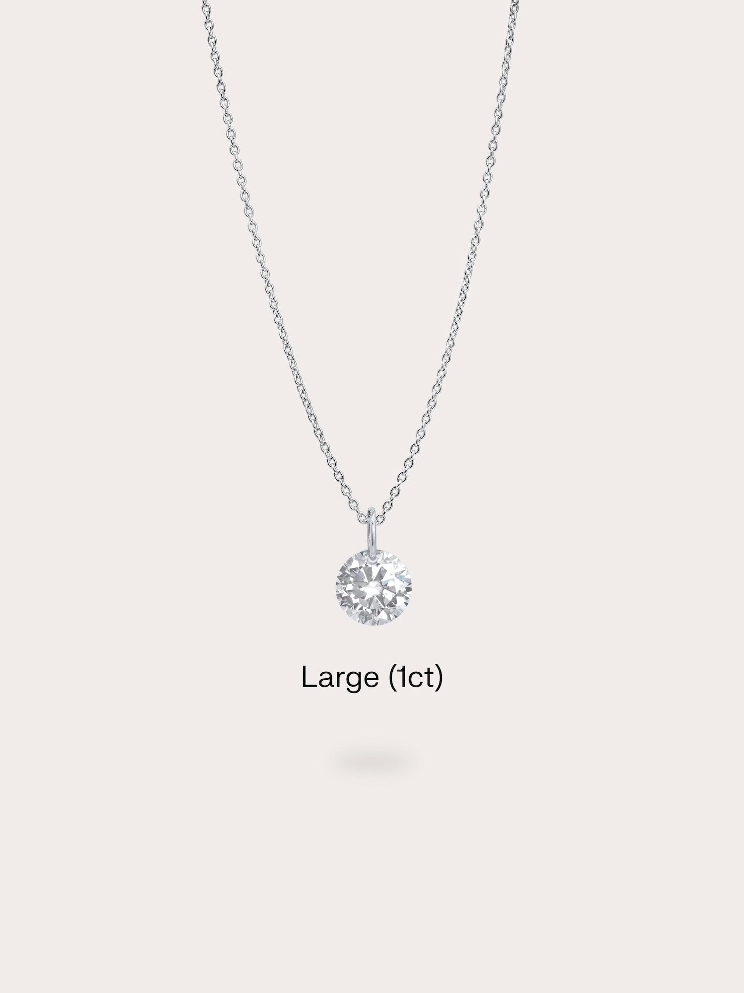 Floating Moissanite Necklace (1ct) in S925 Rhodium Vermeil from Mondays Made
