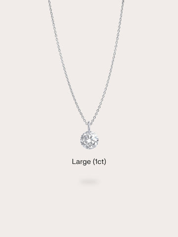 Floating Moissanite Necklace S925 Silver Rhodium (4) – Mondays Made Flower & Birthstone Jewelry Singapore