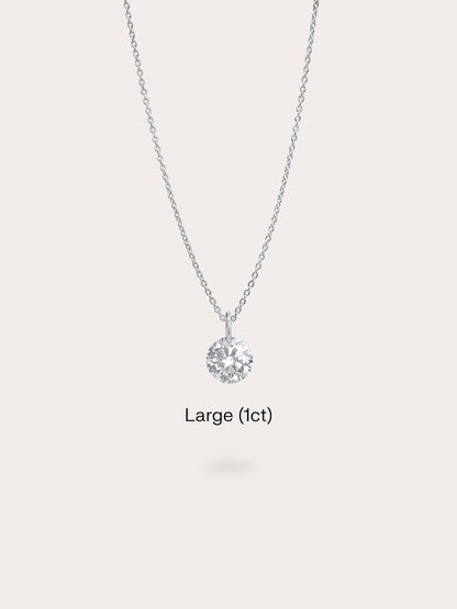 Floating Moissanite Necklace S925 Silver Rhodium (4) – Mondays Made Flower & Birthstone Jewelry Singapore