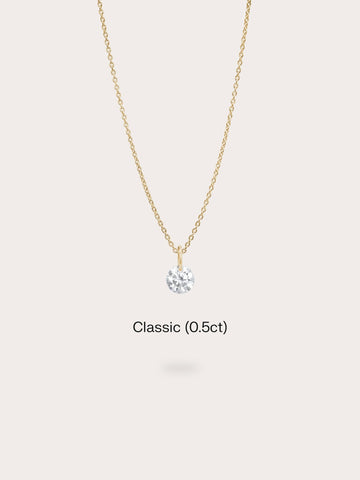 Floating Moissanite Necklace 18K Gold (1) – Mondays Made Flower & Birthstone Jewelry Singapore