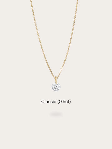 Floating Moissanite Necklace (0.5ct)