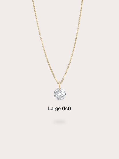 Floating Moissanite Necklace 18K Gold (4) – Mondays Made Flower & Birthstone Jewelry Singapore