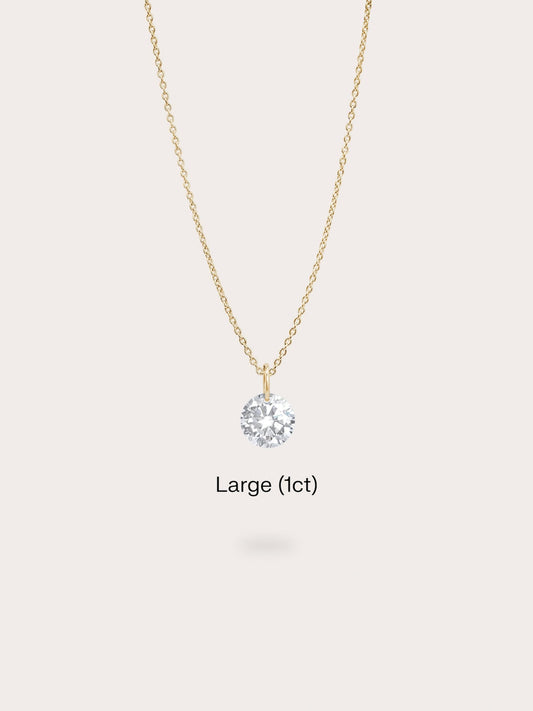 Floating Moissanite Necklace 18K Gold (4) – Mondays Made Flower & Birthstone Jewelry Singapore