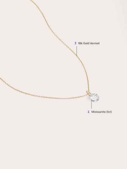 Floating Moissanite Necklace – Mondays Made Flower & Birthstone Jewelry Singapore