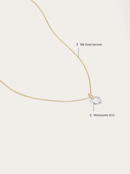 Floating Moissanite Necklace (1ct)