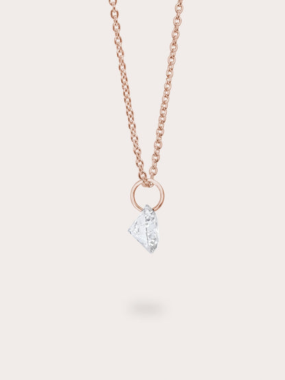 Floating Moissanite Necklace 18K Rose Gold (6) – Mondays Made Flower & Birthstone Jewelry Singapore