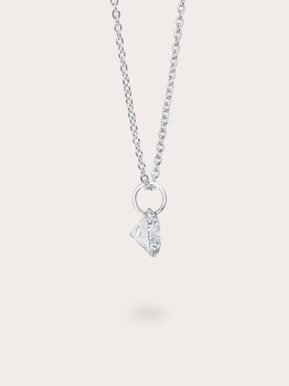 Floating Moissanite Necklace S925 Silver Rhodium (3) – Mondays Made Flower & Birthstone Jewelry Singapore