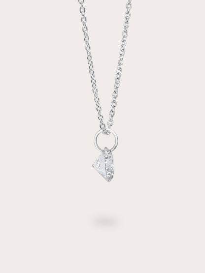 Floating Moissanite Necklace S925 Silver Rhodium (6) – Mondays Made Flower & Birthstone Jewelry Singapore