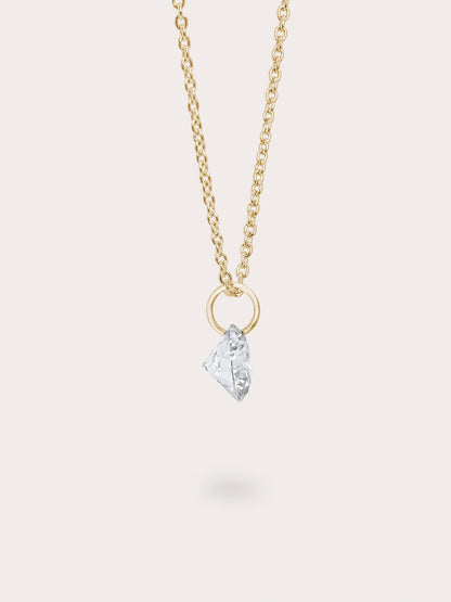 Floating Moissanite Necklace 18K Gold (3) – Mondays Made Flower & Birthstone Jewelry Singapore