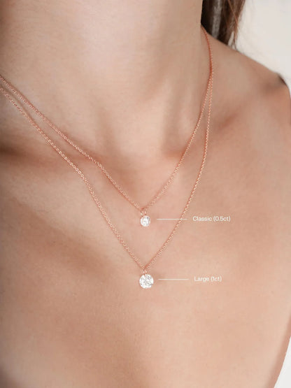 Floating Moissanite Necklace (0.5ct)