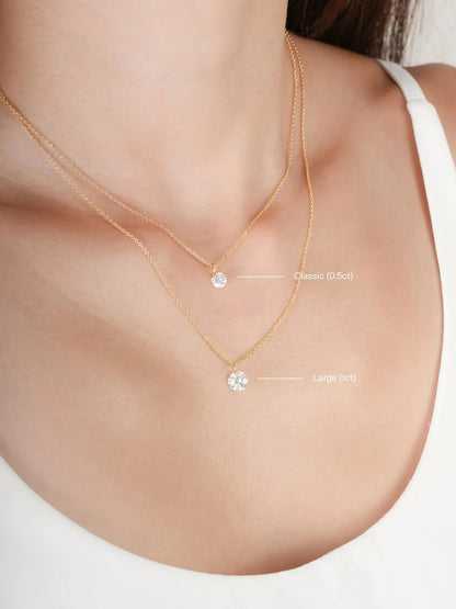 Floating Moissanite Necklace (0.5ct)