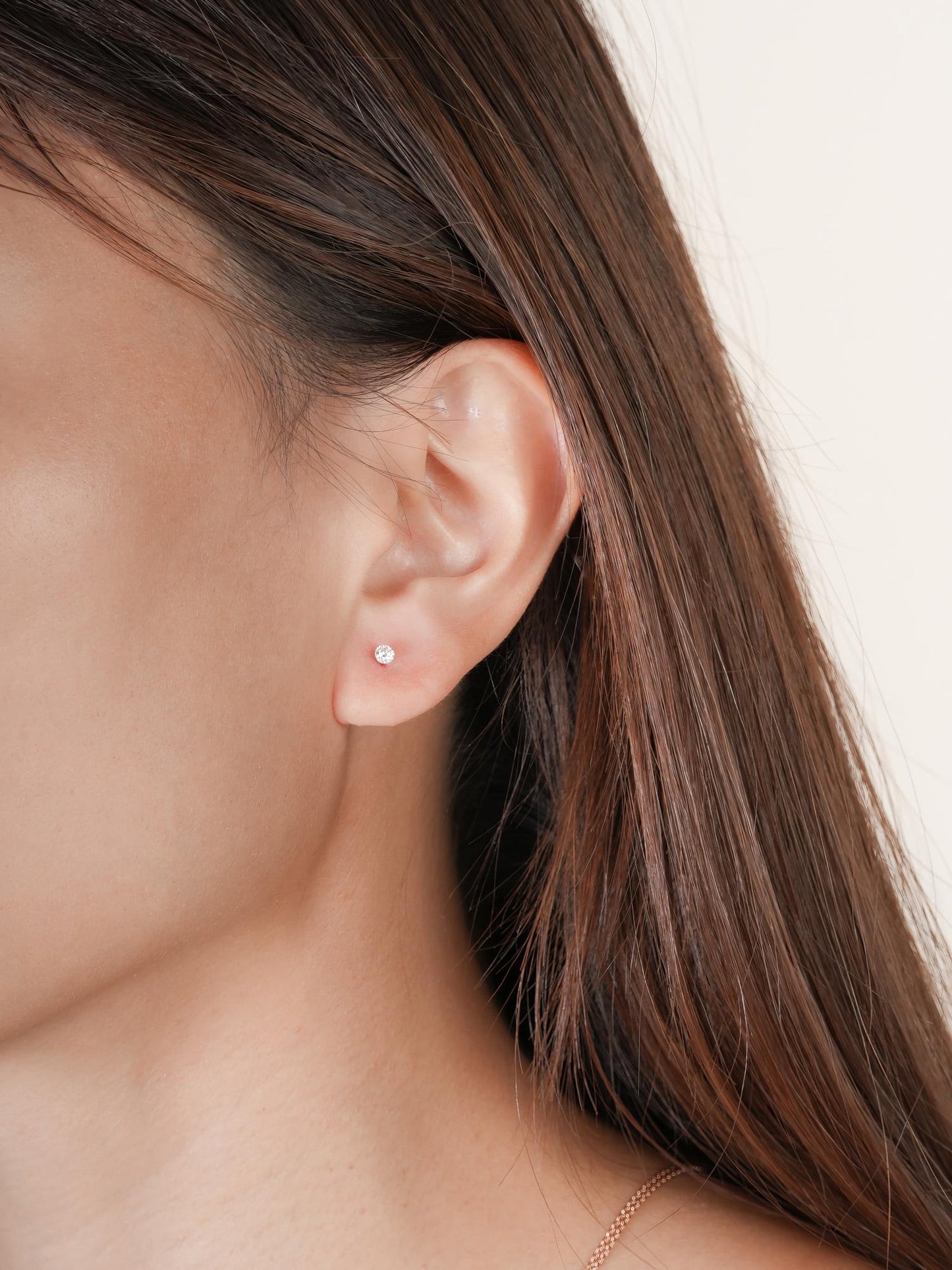 Floating Moissanite Stud Earrings (0.1ct)