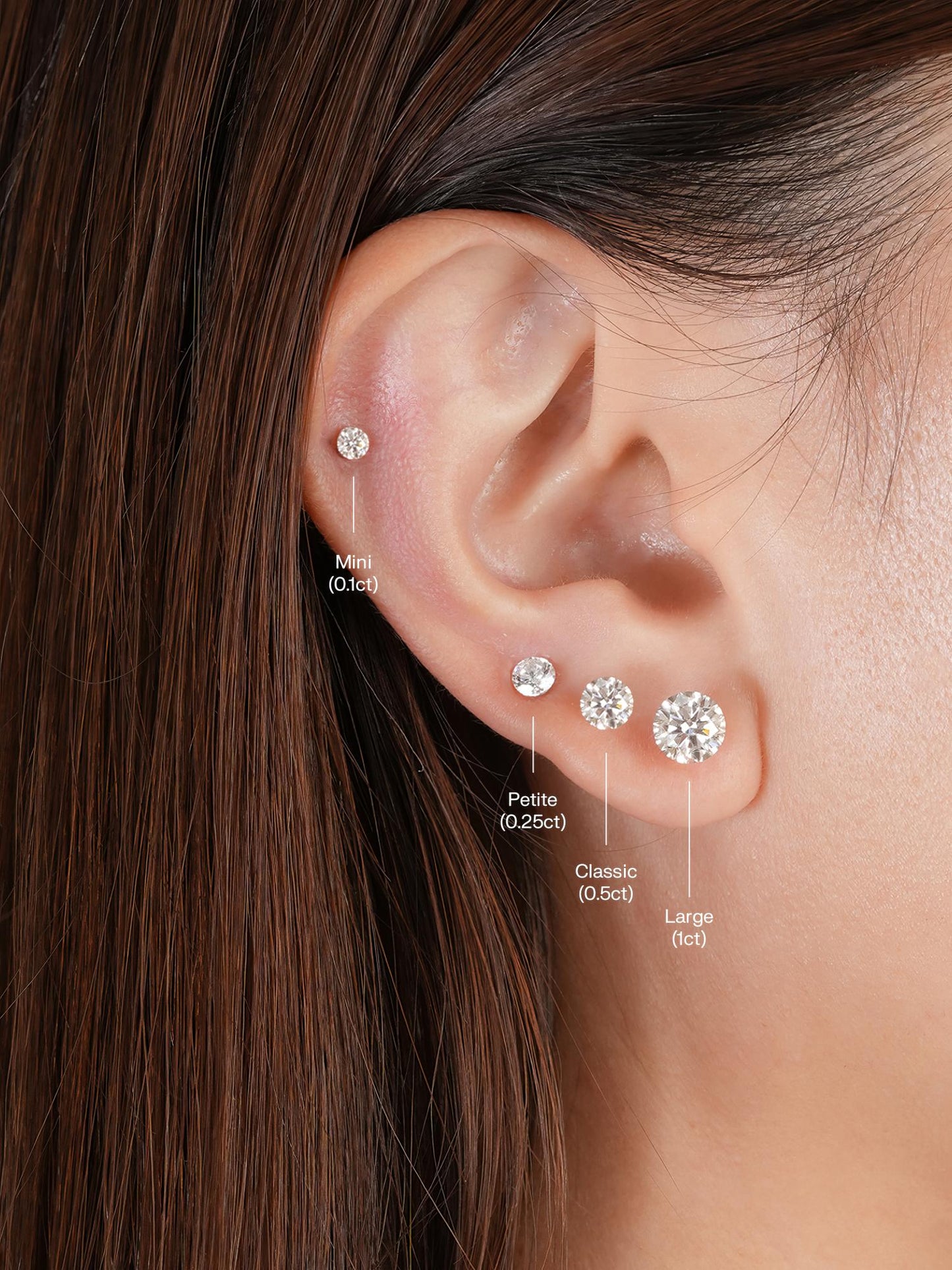 Floating Moissanite Stud Earrings (0.5ct)