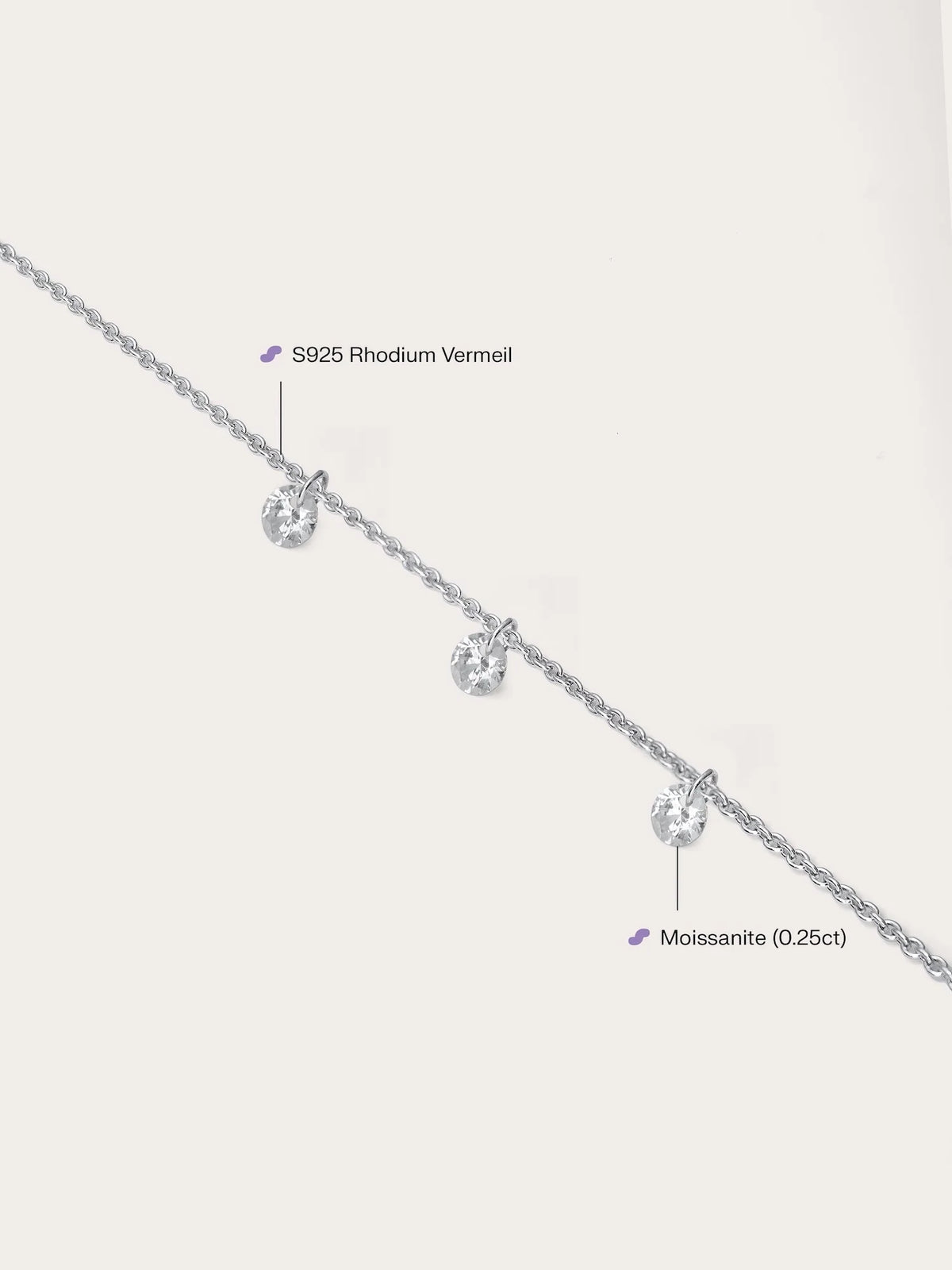 Floating Moissanite Trio Bracelet