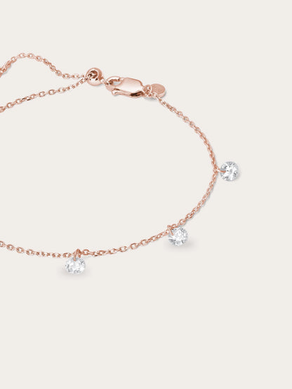Floating Moissanite Trio Bracelet