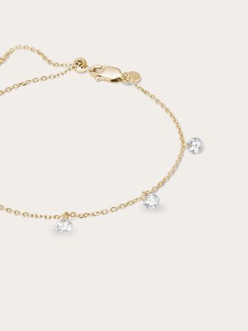 Floating Moissanite Trio Bracelet