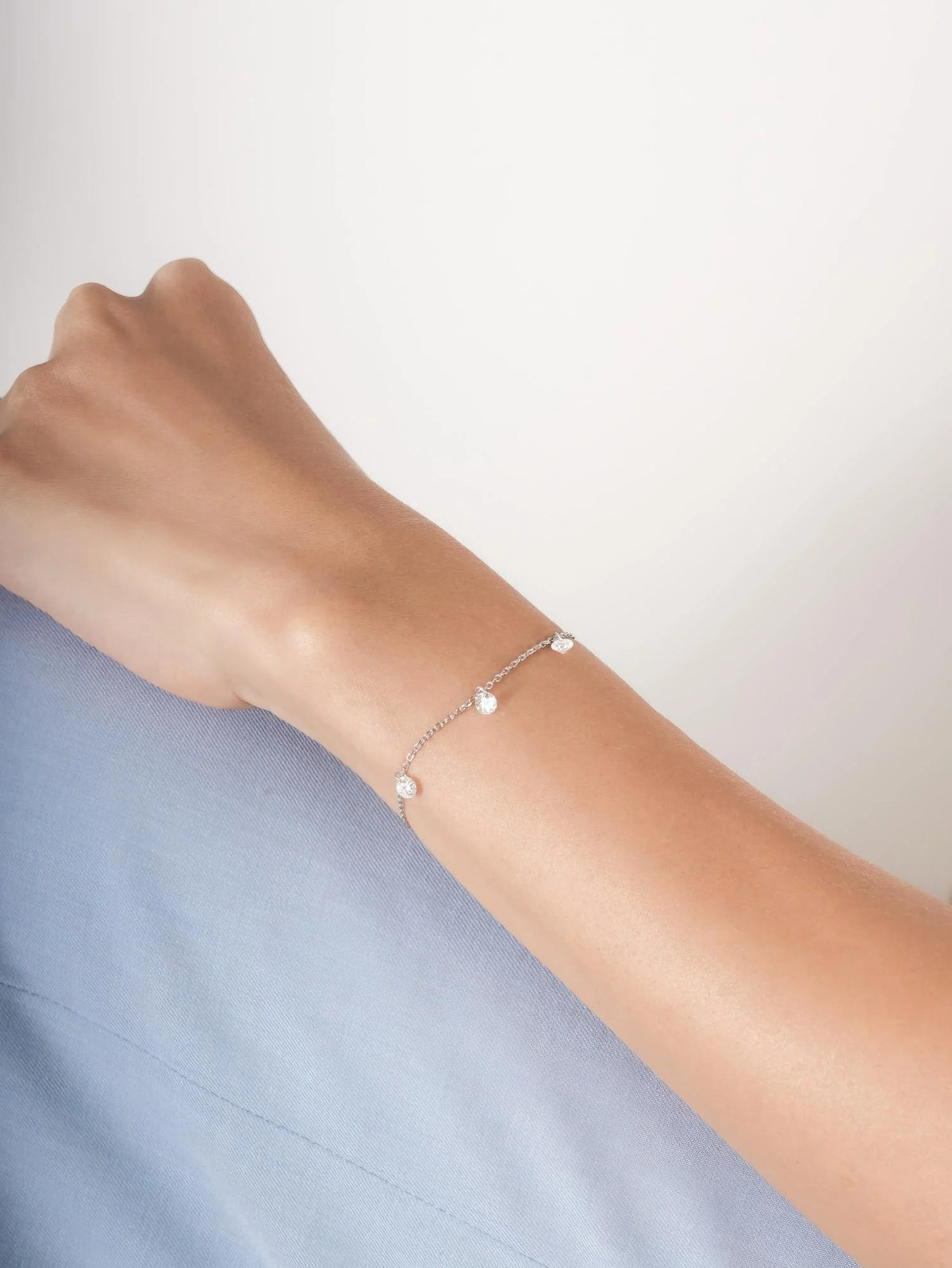 Floating Moissanite Trio Bracelet
