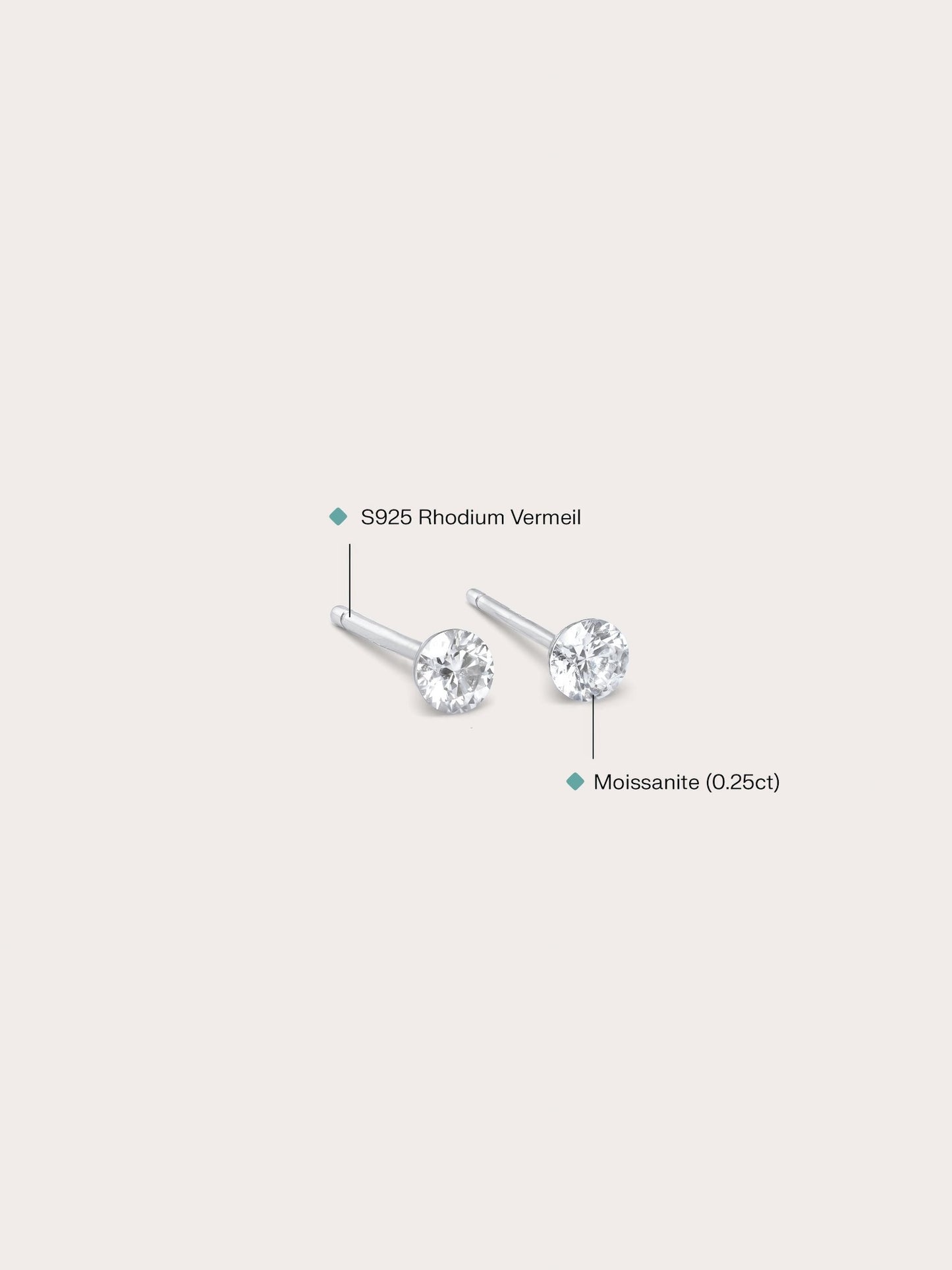 Floating Moissanite Stud Earrings (0.25ct)
