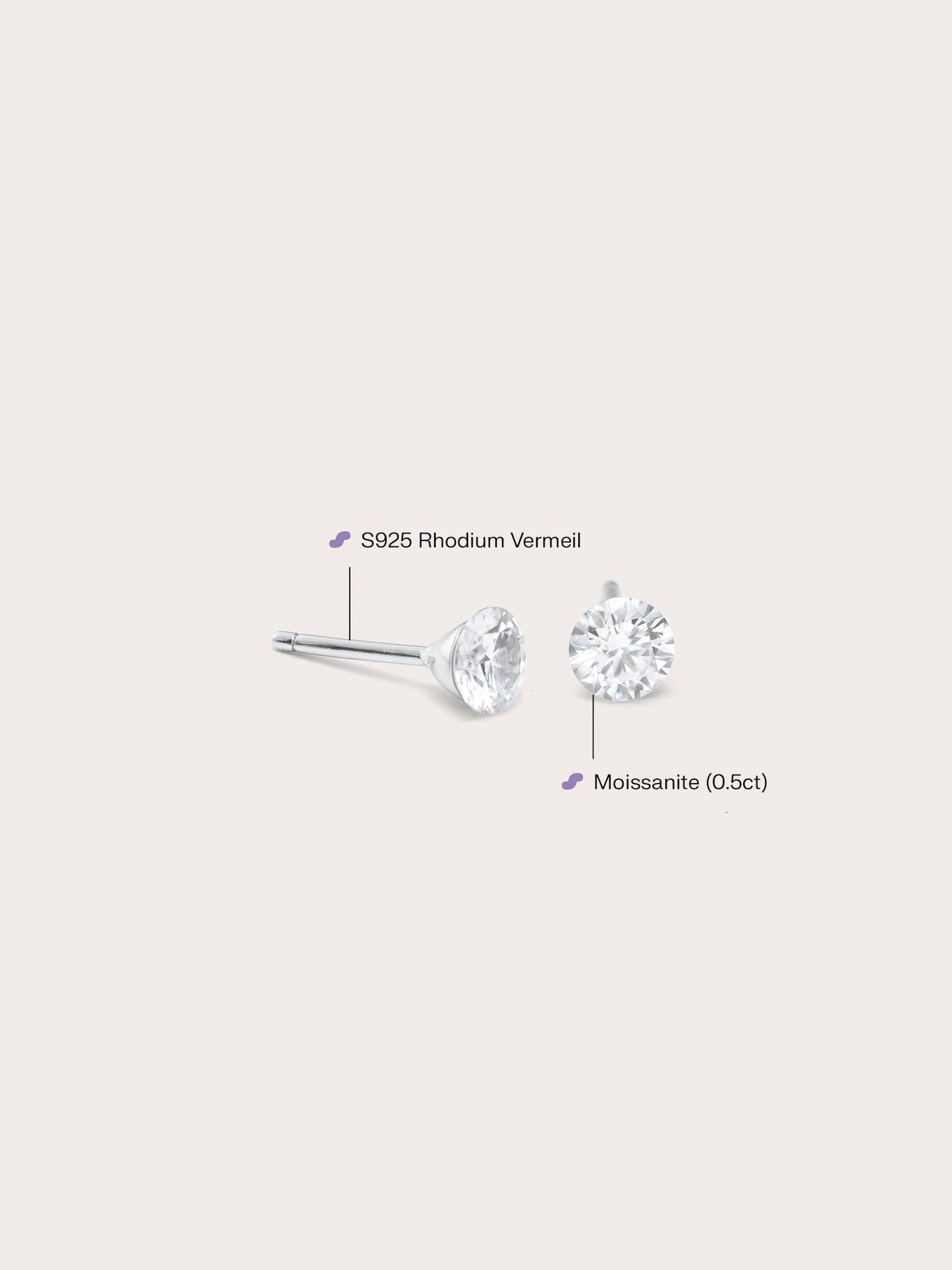 Floating Moissanite Stud Earrings (0.5ct)