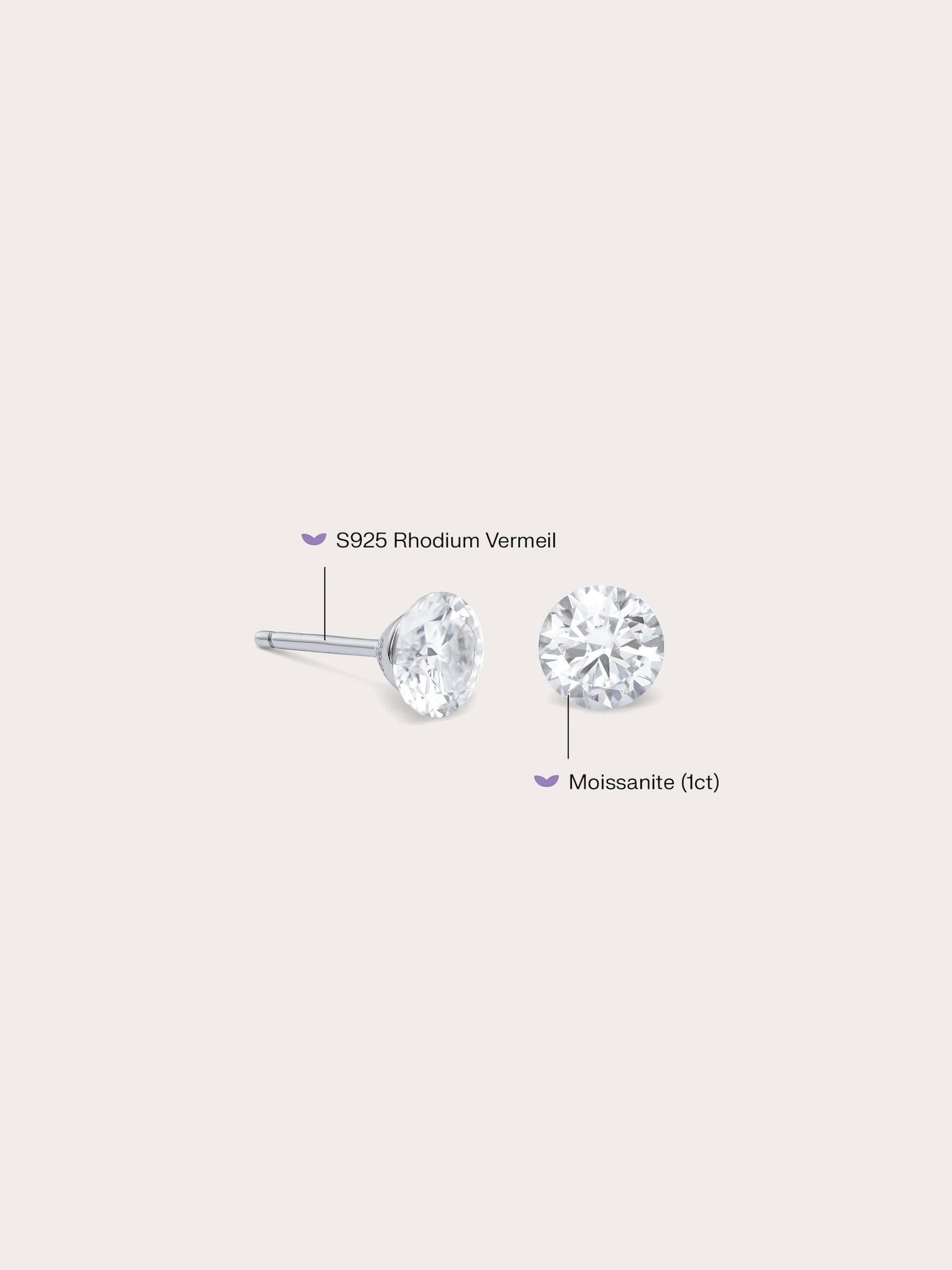 Floating Moissanite Stud Earrings (1ct)